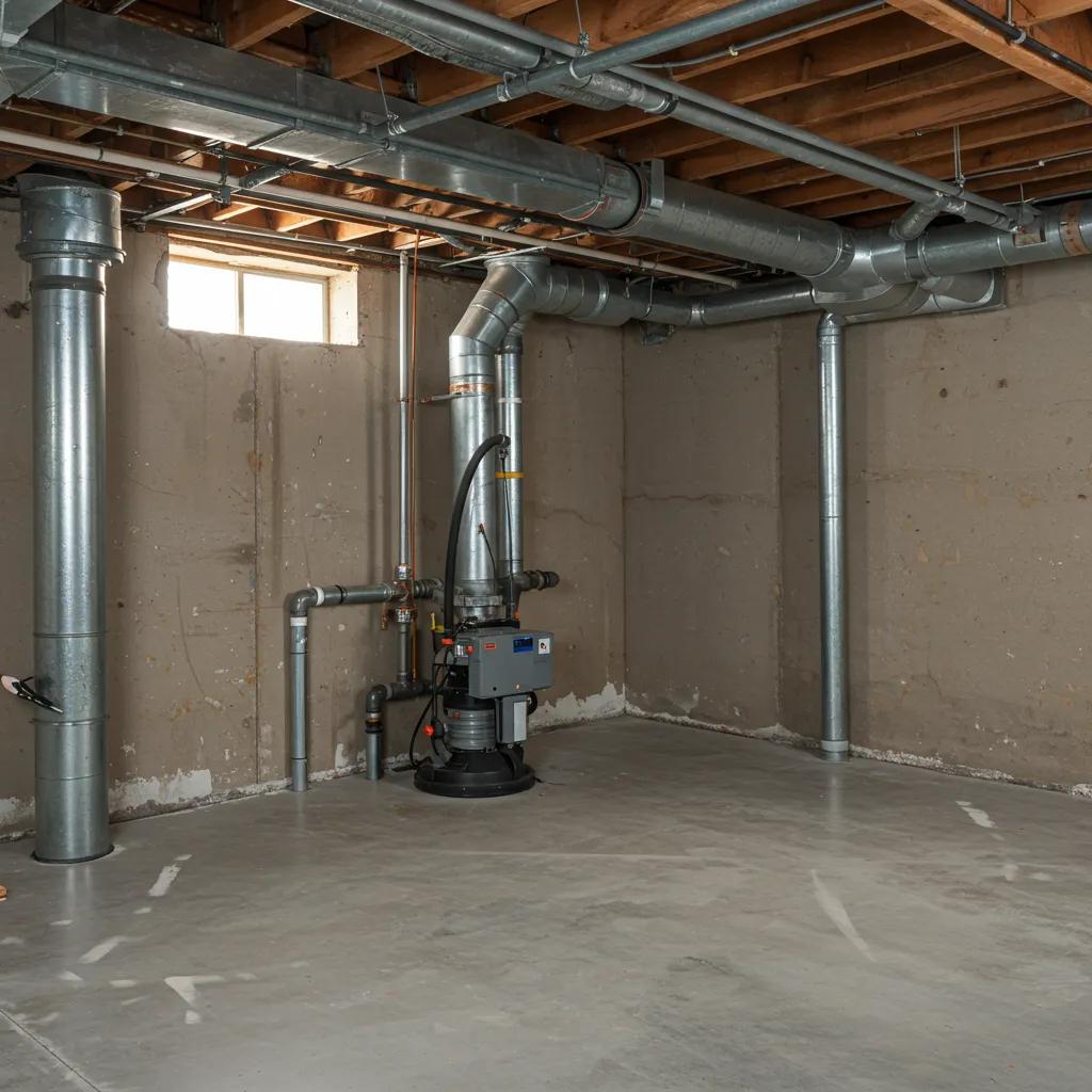 A clean, dry basement interior showcasing effective drainage systems and well-maintained walls